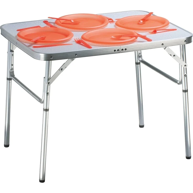 Campingtisch Alu mit Tragegriff MDF Tischplatte 70x55 25-59cm klappbar nur 2,6kg – Bild 1