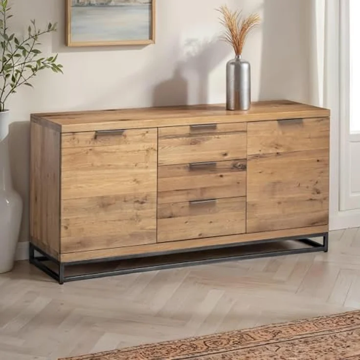 Julian Bowen Brooklyn Sideboard, Eiche/Gunmetal – Bild 3