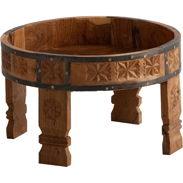 Chakki 3er Set Couchtische aus Massivholz rustikal – Satztische Beistelltische Naturholz für Wohnzimmer und Deko – massivum – Bild 7