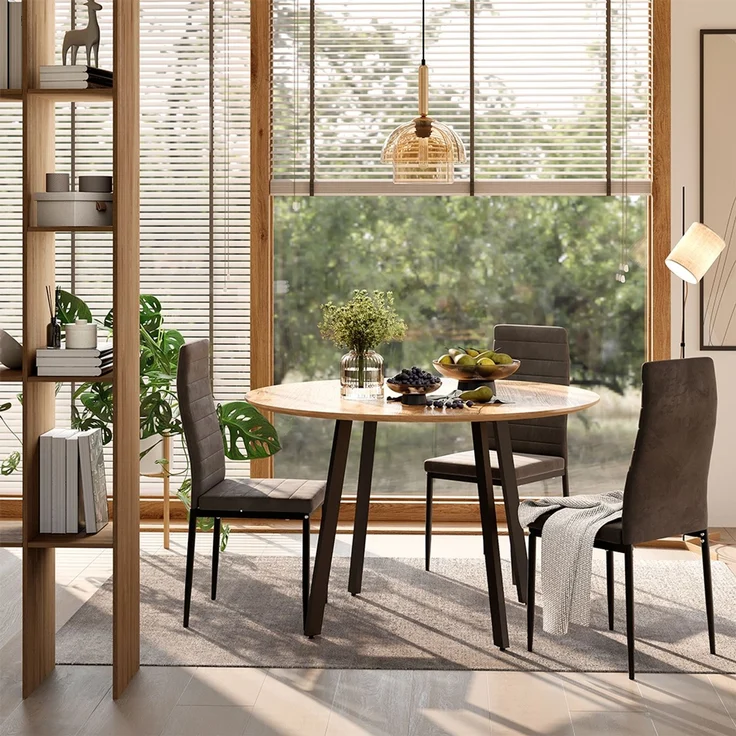 Esstisch Halvar Schwarz 120x120 cm Vicco – Bild 6