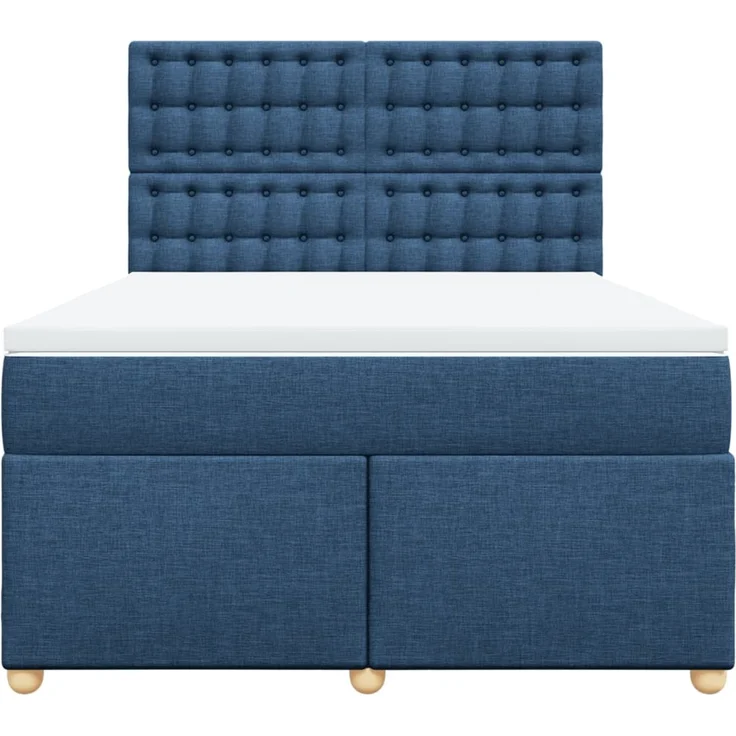 vidaXL Boxspringbett mit Matratze Blau 140x200 cm Stoff 3293623 – Bild 6