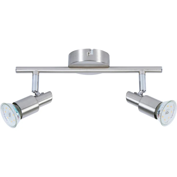 LED-Lampe 2er Spot Lina nickel-chrom 28 x 12 cm warmweiß – Bild 1