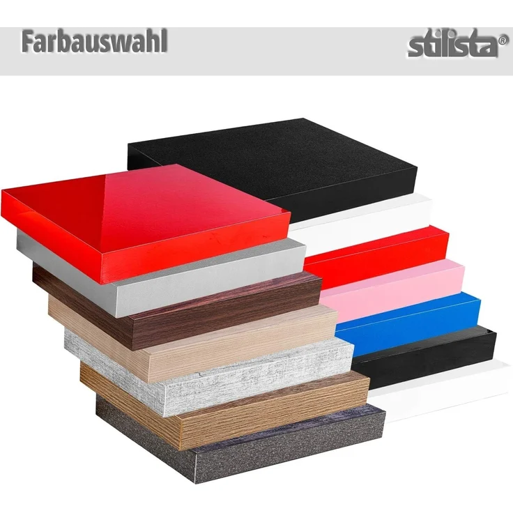 STILISTA® Wandregal Volato, freischwebend, Stärke 3,8cm, schadstoffgeprüft, Holzdekor-hell Rustikal, 110 cm – Bild 5