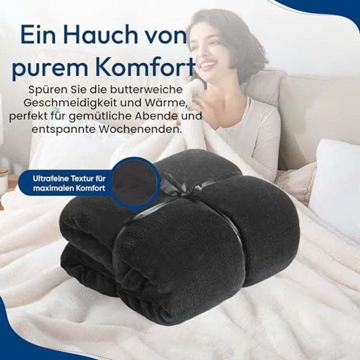 Wohndecke FELUNA Coral Fleece Kuscheldecke XXL – Superweicher Cashmere-Touch, Feluna, Tagesdecke Kaschmir-Touch 220 x 200 cm – Bild 6