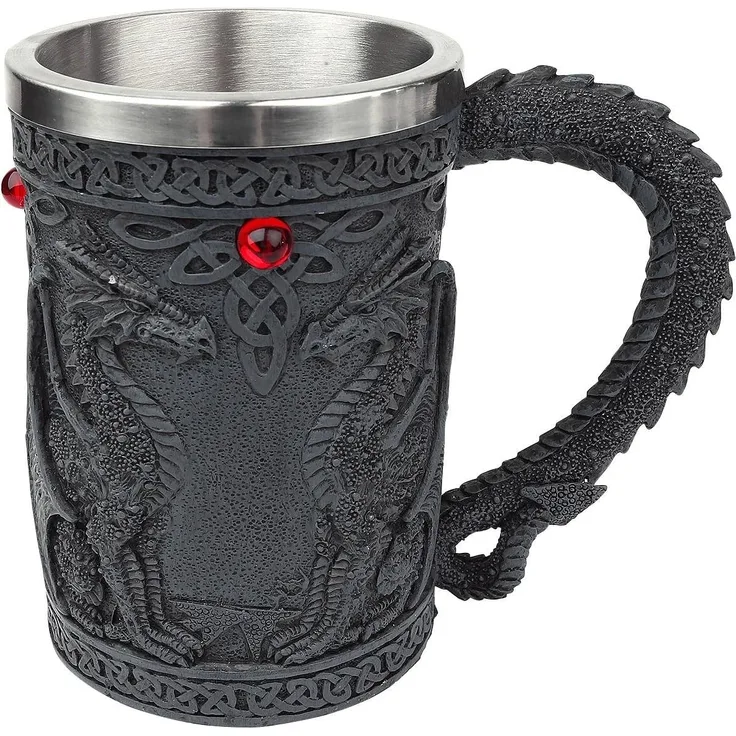 Nemesis Now Black Wing Bierkrug, 18 cm, Schwarz