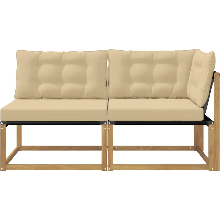 vidaXL Sectional Sofa Einheiten 2-Sitzer Massivholz Akazie 901656 – Bild 5