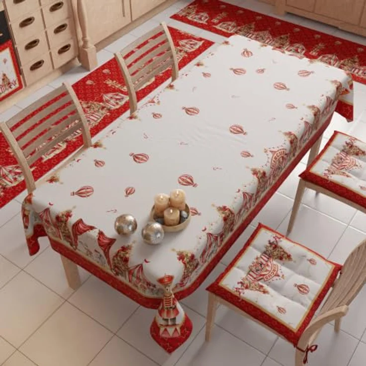 PETTI Artigiani Italiani - Weihnachts-Küchenläufer, Rutschfester und waschbarer Weihnachts-Küchenteppich, 52x380 cm, Zirkus-Weihnachtsteppich, Made in Italy – Bild 4