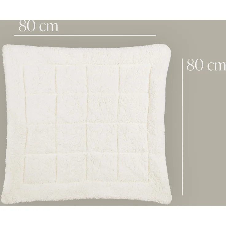 Kissenhülle 80x80cm inkl. Kissen - Sherpa-Fleece - Kuscheliger Bezug mit Reißverschluss - ideal als Dekokissen Schlafkissen Sofakissen - Öko Tex – Bild 2