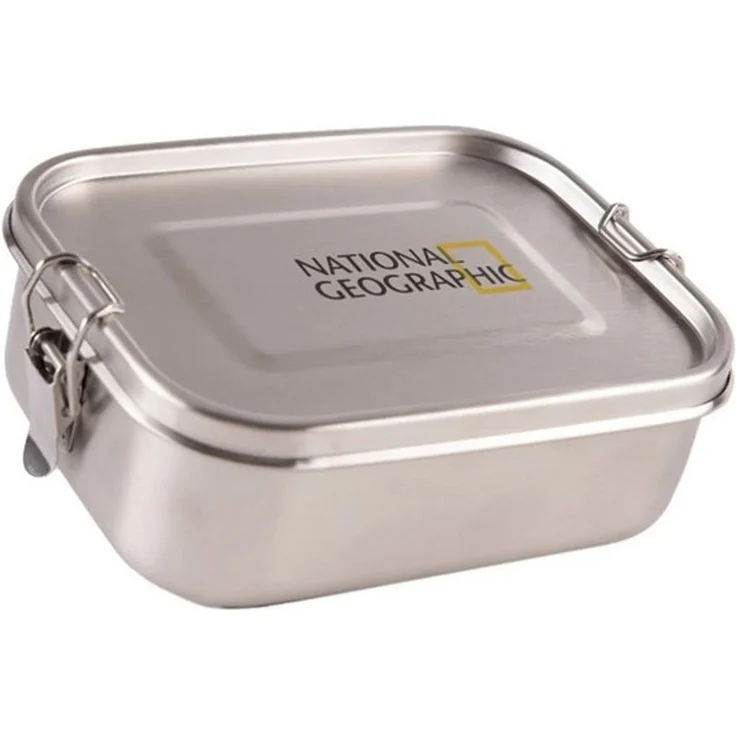 NATIONAL GEOGRAPHIC Lunchbox Brotdose Box Dose Lunch Box, Edelstahl, 16 x 12 x 5,5 cm Spühlmaschinenfest – Bild 4