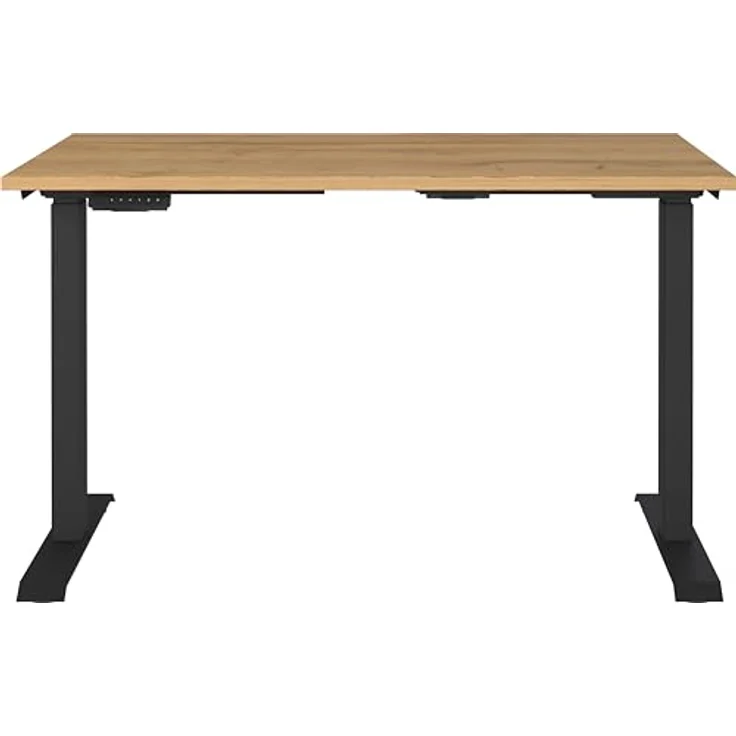 Germania Schreibtisch 7907-582, in Grandson-Eiche-Nb./Schwarz, EL. höhenverstellb, 120 x 120 x 80 cm (BxHxT) – Bild 4