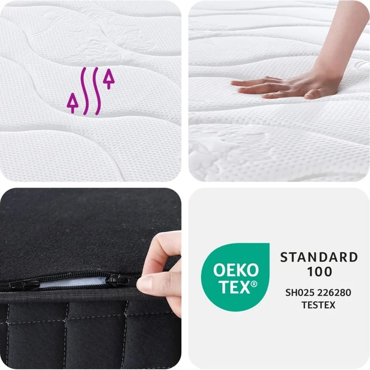 vidaXL Matratze Bonnell-Federkern Mittel 90x190 cm 372939 – Bild 7