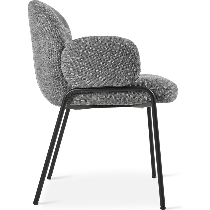 GOEURVANT 1235 Esszimmerstühle 2er-Set mit Armlehnen, Polsterstühle, Webstoff - Grau – Bild 9