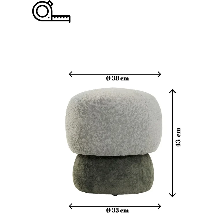 Skye Decor 'Coco - Grey, Mint' Pouf, Grau / Mint, 33 x 43 x 33 cm – Bild 7