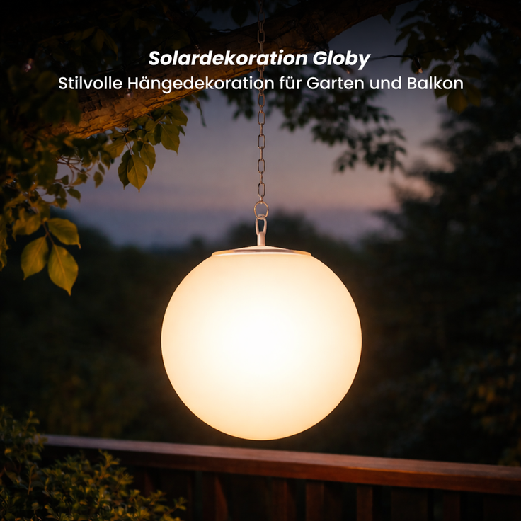 Star Trading Solar Dekoration Globy 30cm, Warmweiß LED, 35/70 Lumen, Dämmerungssensor, Hängende Garten Kugel, Außenleuchte, Weiß