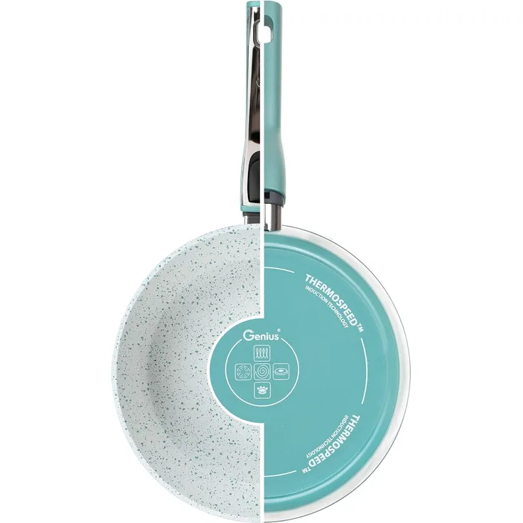 Genius Bratpfanne Cerafit Revolution Pfanne 28 CM, antihaftbeschichtet Induktion, Aluminium (Set, 28 cm Pfanne, 28 cm Deckel), antihaftbeschichtet