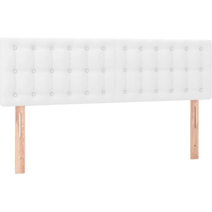vidaXL LED Kopfteil Weiß 144x5x78/88 cm Kunstleder 3121703
