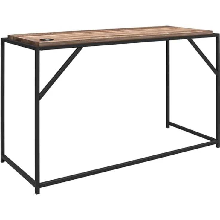 DHP Furniture Quincy Schreibtisch, aus Spanplatte Eicheoptik, schwarzes Metallgestell (BxTxH) 123x51x74 cm – Bild 6