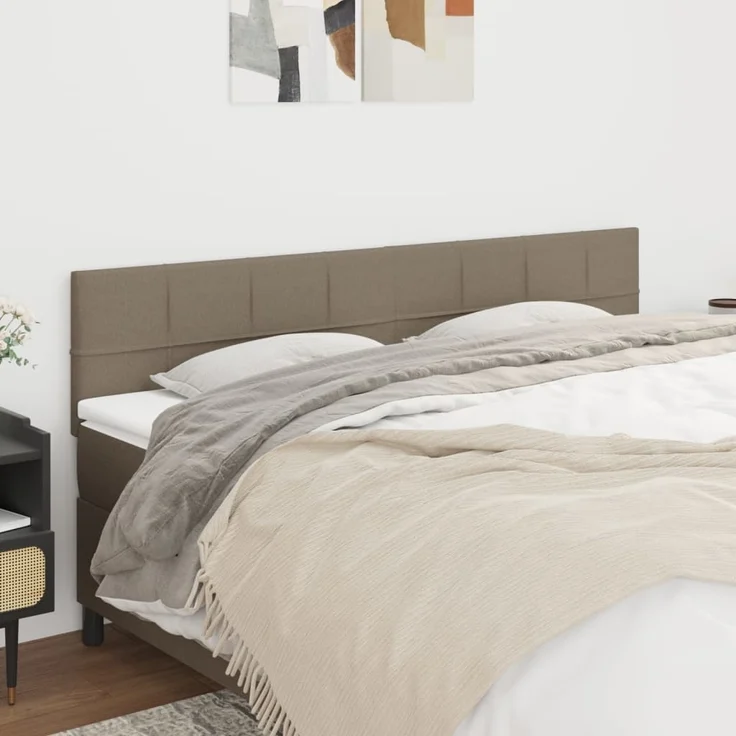 vidaXL Kopfteile 2 Stk. Taupe 100x5x78/88 cm Stoff 346092 – Bild 1