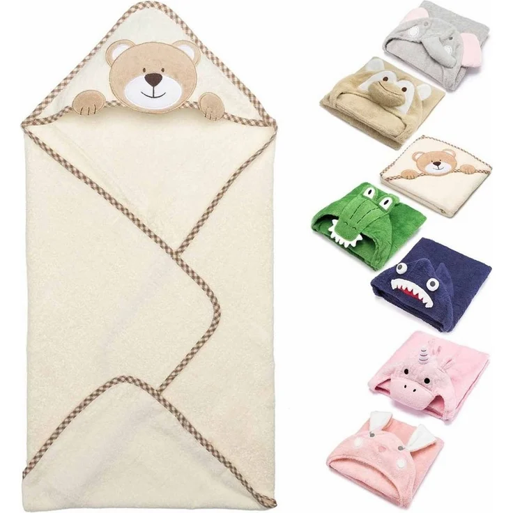 all Kids United Kapuzenhandtuch Baby Kapuzenhandtuch–Weiches Kuscheliges Baumwoll-Badetuch für Kinder, Baby Baumwoll Badetuch Bade-poncho