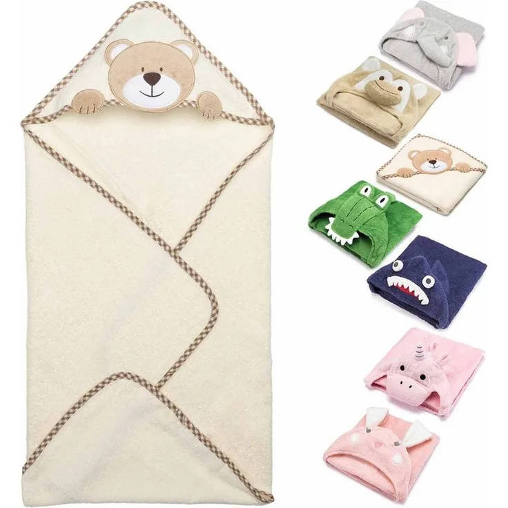 all Kids United Kapuzenhandtuch Baby Kapuzenhandtuch–Weiches Kuscheliges Baumwoll-Badetuch für Kinder, Baby Baumwoll Badetuch Bade-poncho