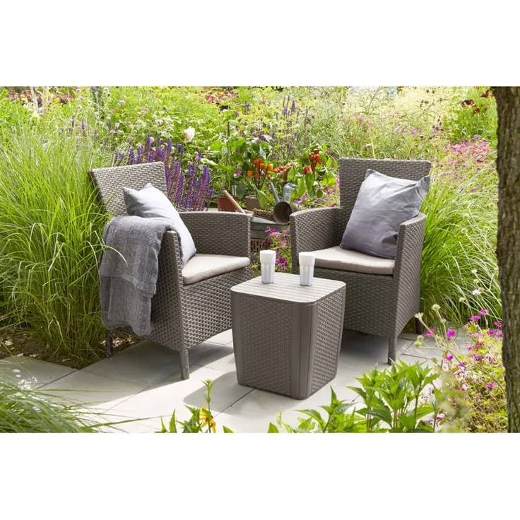 Keter 3-tlg. Garten-Sitzgruppe Iowa Cappuccino-Braun 224383 408936