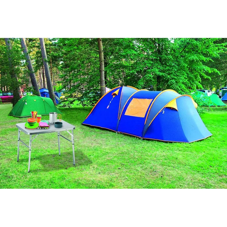 Campingtisch Alu mit Tragegriff MDF Tischplatte 70x55 25-59cm klappbar nur 2,6kg – Bild 2