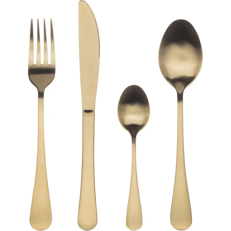 Bergner Besteckset Munich, 24-teiliges Champagner Edelstahlset, lebensmittelecht