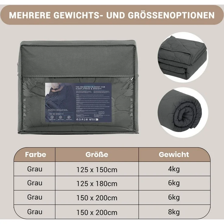 Good Nite Gewichtsdecke Weighted Blanket Schwer Decke Anti Stress Therapiedecke, Bezug: 4KG, Anti Stress Therapiedecke für Erwachsene besser zu Schlafen – Bild 2