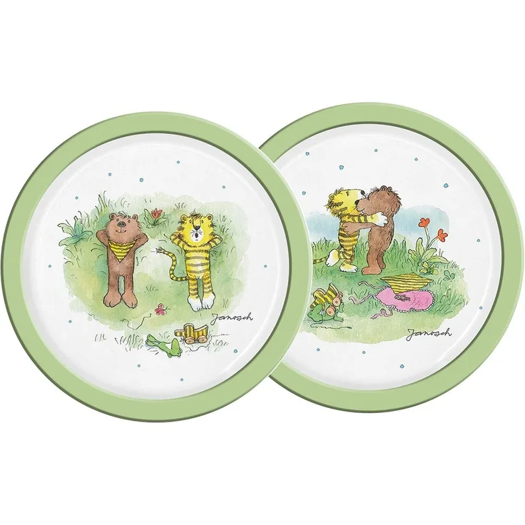 Geda Labels GmbH Kindergeschirr-Set Janosch Kids 2er Set (2-tlg), PP, Grün, 21,5 cm, spülmaschinengeeignet