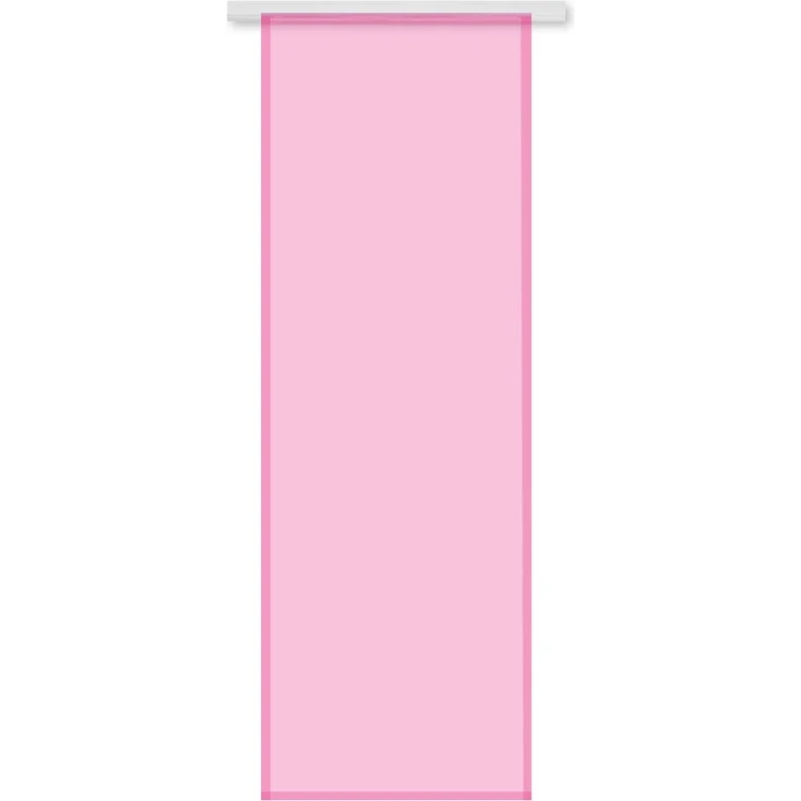 Transparenter Flächenvorhang Voile 60x245 cm wahlweise mit und ohne Technik, schlichte und stilvolle Fensterdekoration in vielen verschiedenen Farben erhältlich (pink - neonpink / mit Technik) – Bild 1