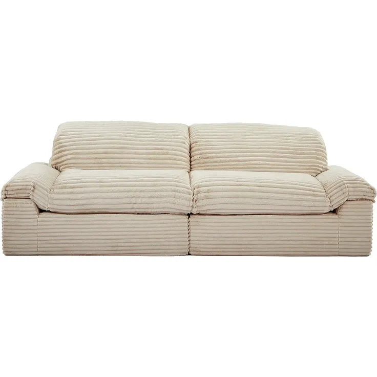 Vente-unique - SOBOSA Sofa Samt Beige - B 106 cm x H 79 cm x L 306 cm – Bild 2