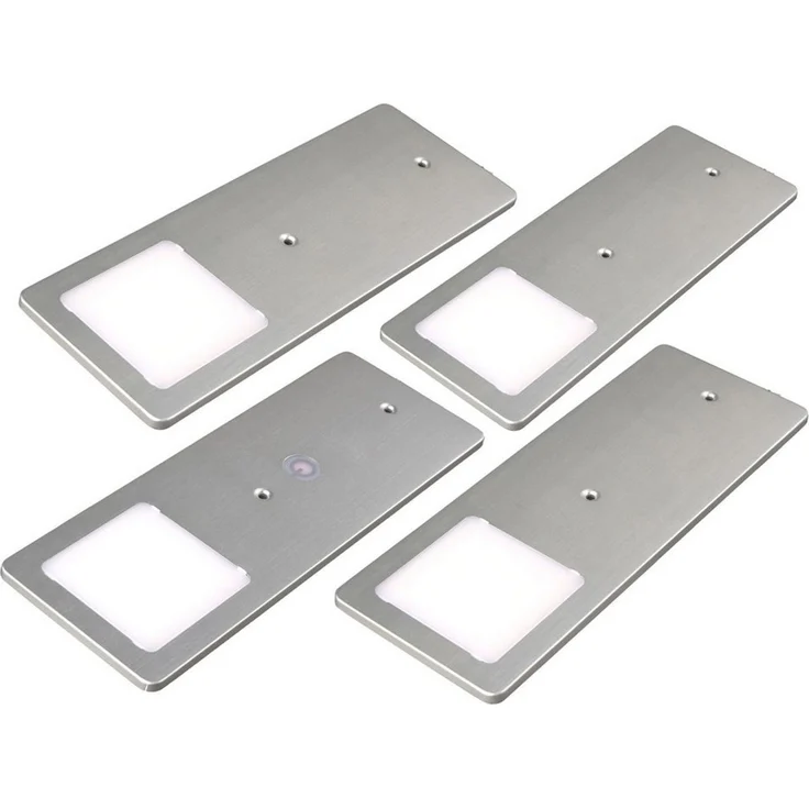 kalb LED Unterbauleuchte Silber 5W - sehr flache Küchenleuchte mit Touch-Dimmfunktion, 4er Set neutralweiß, neutralweiss – Bild 1
