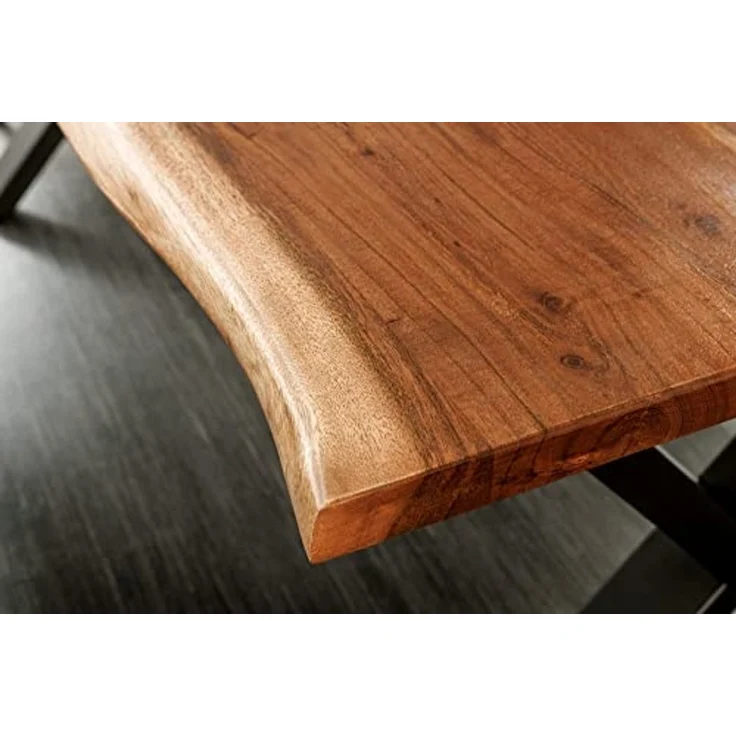 riess-ambiente Baumkantentisch MAMMUT NATURE 180cm braun / schwarz (Einzelartikel, 1-St), Massivholz · Metall · 2,5cm Tischplatte · X-Gestell · Industrial – Bild 5