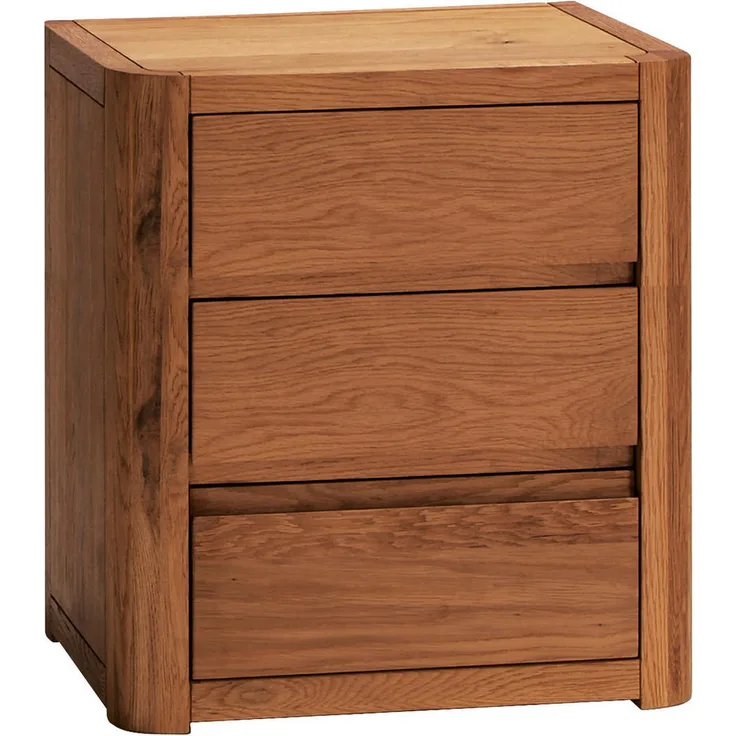 Hasena Nachtschrank Eiche Cognac, massiv, 3 Schubladen, 50x56x40 cm, Soft-Close-System, Schlafzimmer