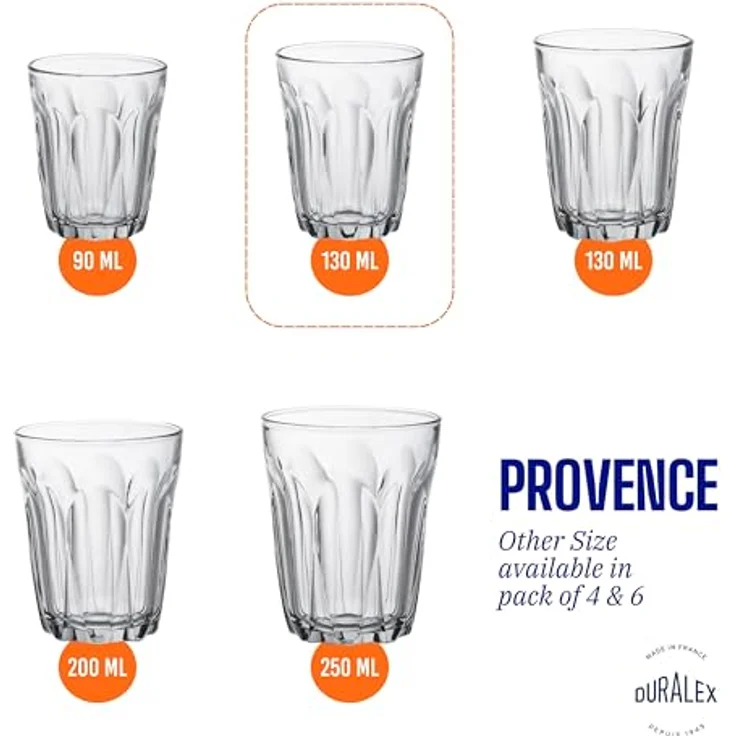 Trinkglas Duralex Provence Durchsichtig Kristall 130 ml (6 Stück) – Bild 8