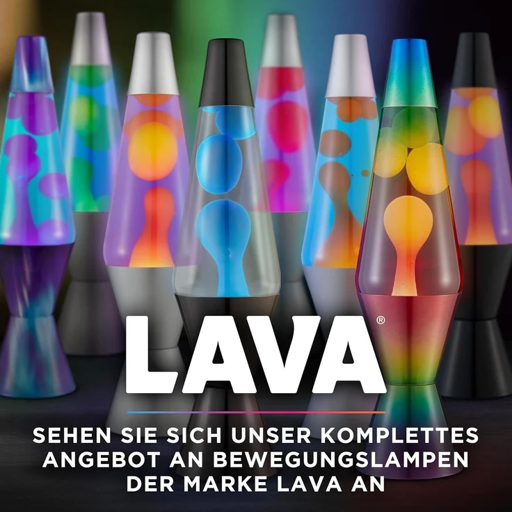 lav Lava® Tischlampe grün/blau mit silbernem Fuß 37 cm – Bild 6