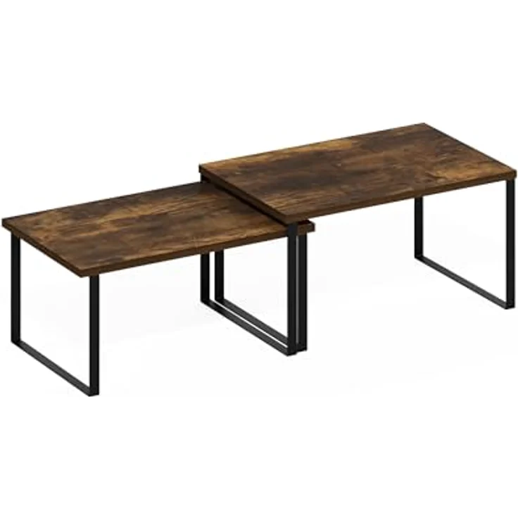 Furinno Ravel Mehrzweck erweiterbare, stapelbare Küchenarbeitsplattenregale, 2er-Set, Amber Pine/Schwarz – Bild 5