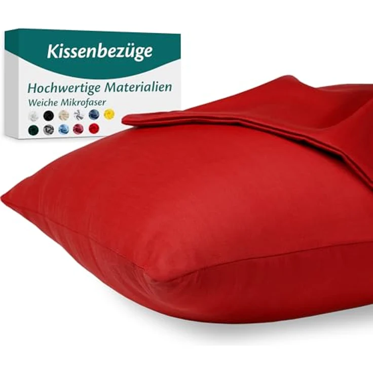 Kissenbezug 40x60 Mikrofaser Premium 2er Set Kissenhülle Deko für Kissen Bett/Sofa Stoff Superweicher Resistent Hypoallergen Anti-Milben Atmungsaktiv Kopfkissenbezug mit Verdecktem Zip Voll Waschbar – Bild 2
