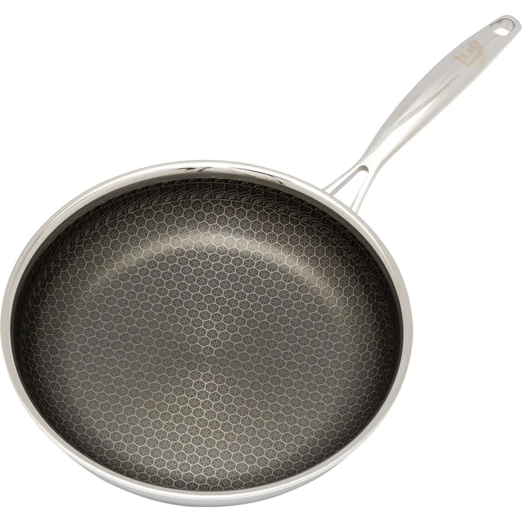 HENSSLERS Pfannen-Set HENSSLERS Bratpfannen-Set, Ø 24 und 28 cm, inkl. Deckel, Edelstahl (4-tlg), mit Wabenstruktur – Bild 3