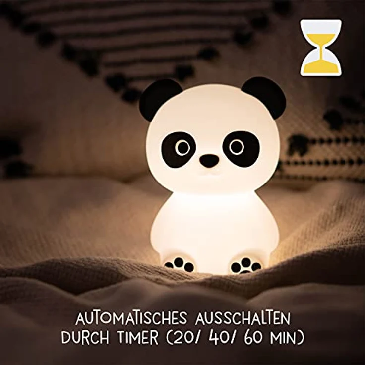 MegaLight LED Nachtlicht Kinder RGB-Farbwechsel | Nachtlicht Baby ohne verschluckbare Kleinteile | Stilllicht dimmbar Timer | Nachtlampe für Kinderzimmer Touch USB | Paddy Panda – Bild 6