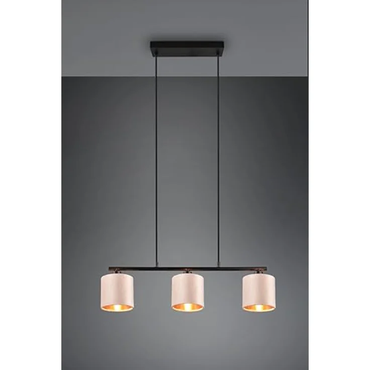 Trio Pendelleuchte Julieta 3-flammig Beige, 66 cm x 12 cm, zeitloses Design mit goldener Innenseite – Bild 3