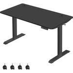 SONGMICS Höhenverstellbarer Schreibtisch elektrisch, 70 x 140 cm Tischoberfläche, Doppelmotor, stufenlos verstellbar, Memory-Funktion mit 4 Höhen, Auffahrschutz, schwarz LSD202B02