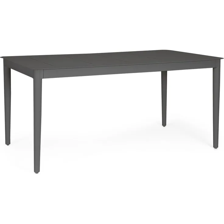 Gartenesstisch Nebula aus Aluminium, modern rechteckig, anthrazit, für 4–6 Personen