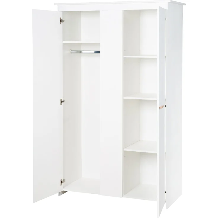 roba Kleiderschrank 'Anton' 2-türig - Holzgriffe aus Buche - Schrank für Baby- & Kinderzimmer - Weiß – Bild 4