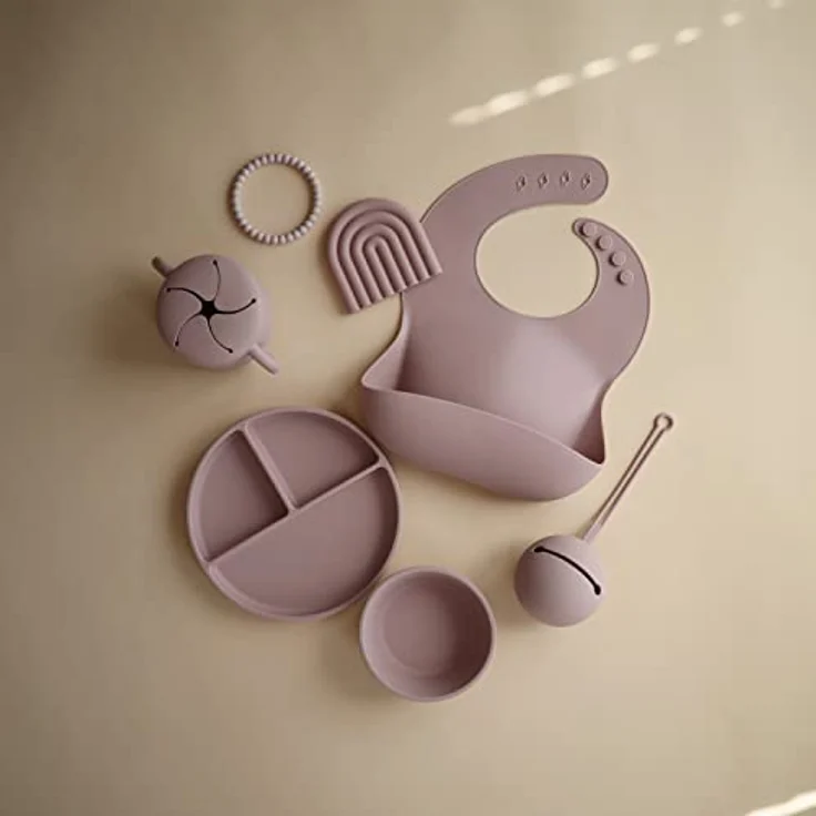 Mushie Teller Teller Soft Lilac Silikon – Bild 7