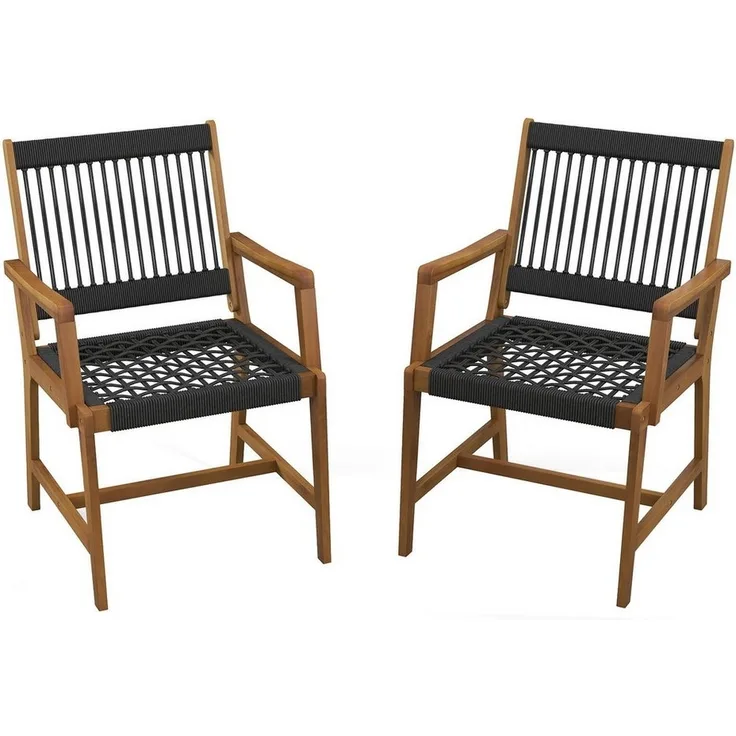 KOMFOTTEU Gartenstuhl Bistrostuhl (2er Set), aus Massivholz bis 160 kg