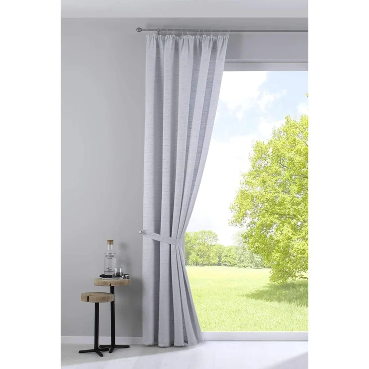 Gardinenbox Vorhang (1 St), verdecketeSchlaufen, blickdicht, Jacquard, Jacquardmusterung Effektgarn Kräuselband Moderne Optik 20190350 – Bild 1