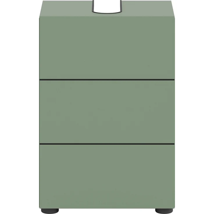 Waschbeckenunterschrank (B/H/T: 38x56x34 cm) in Smoke Green Nachbildung und schwarz – Bild 2