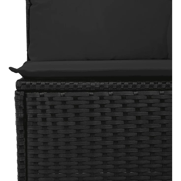 vidaXL 7-tlg. Garten-Sofagarnitur mit Kissen Schwarz Poly Rattan 3272217 – Bild 8