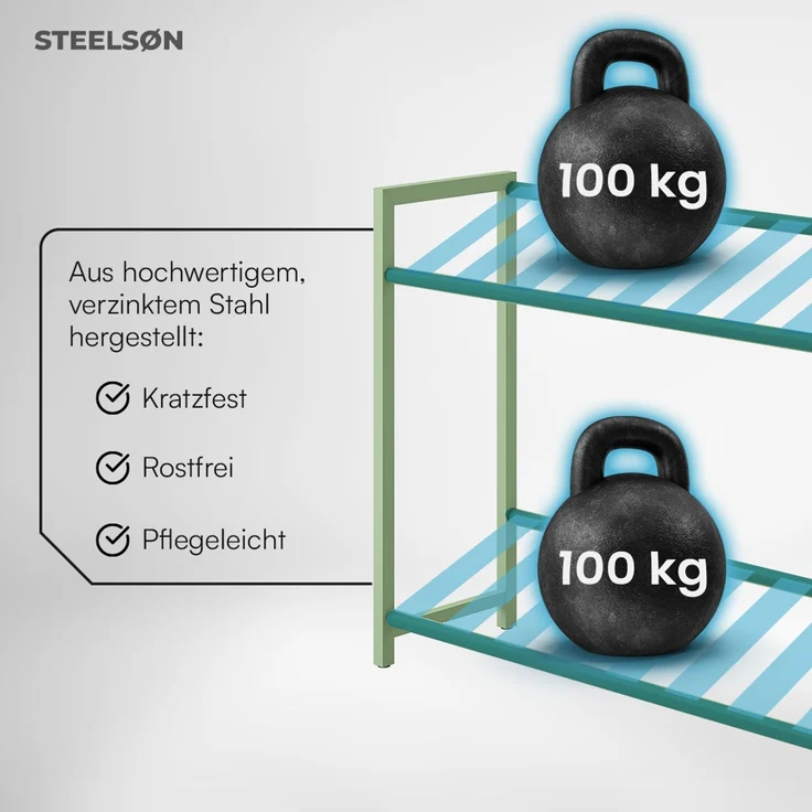 STEELSØN 'Macondo' Getränkekistenregal, Metall, grün, 85x105x33 cm, Getränkeregal für 6 Kisten – Bild 4